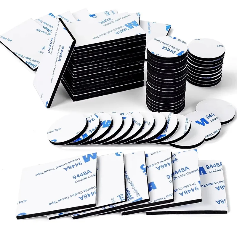60Pcs Mixed Double Sided Adhesive Foam Tape Strong Sticky Mounting Pads No Trace Wall Sponge Stickers For Car Home Office Decor