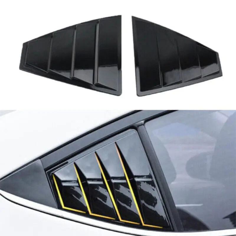 

For Hyundai Elantra 2017-2019 Car Rear Louver Window Side Shutter Cover Trim Sticker Vent Scoop ABS Carbon Fiber Accessories