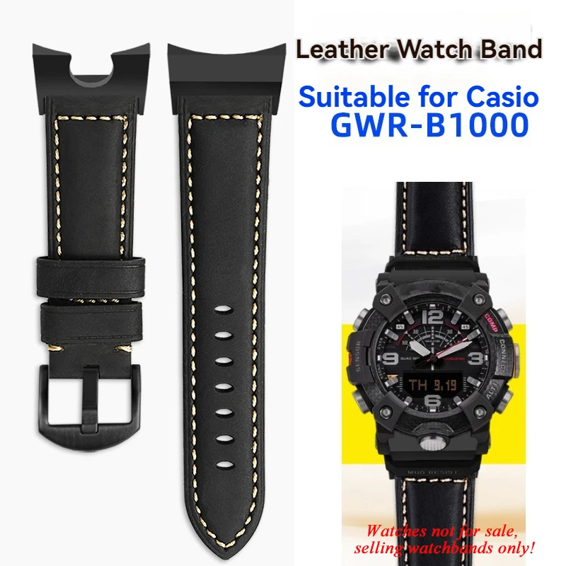 Matte Leather Watch Band for Casio Gulfmaster 5588 GWR-B1000 GWR B1000 cowhide vintage watch strap wristband bracelet Accessorie