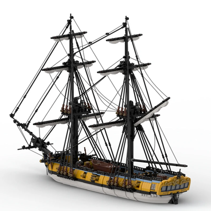 MOC Military Series Royal Navy Challenger Sloop Pirate Warship Model DIY Assembling Bricks Building Blocks Boy Toy Kid Xmas Gift