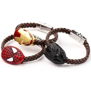 Marvel Lederarmband für Kinder, Spider-Man, Iron Man, Black Panther, Jungen Schmuck, Großhandel 8 HAUPTS -Panther -Armbandverkauf - №1