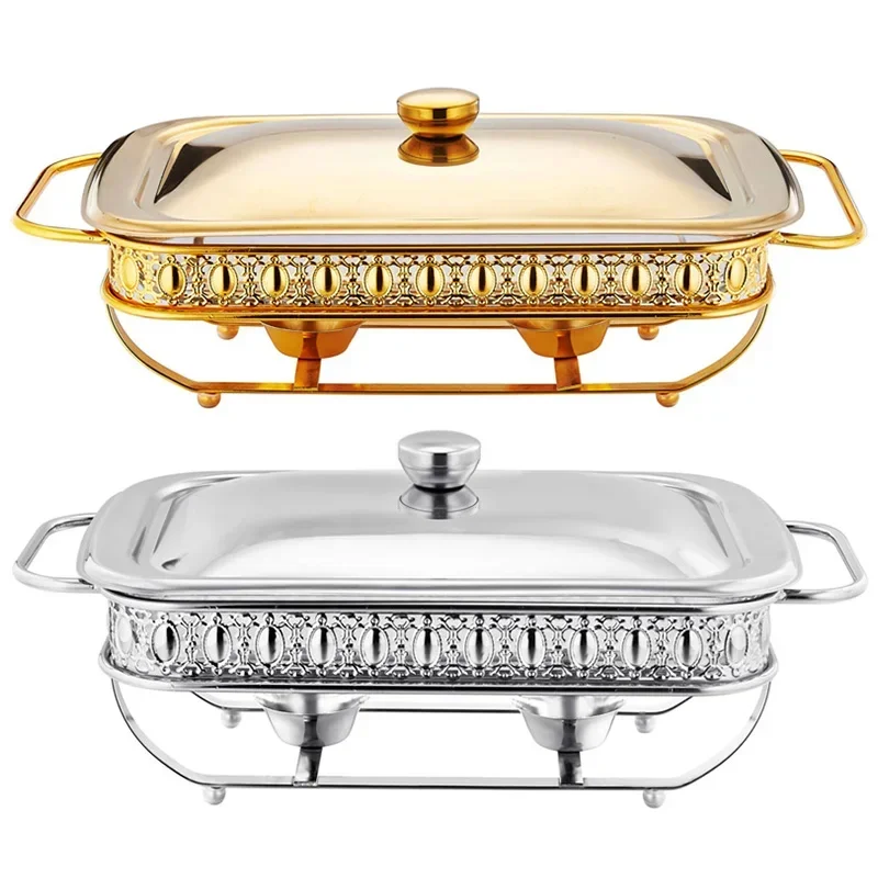 Luxury gold /stainless steel color chafing dishes buffet 1.5/2.0L glass buffet chafing dish food warmer