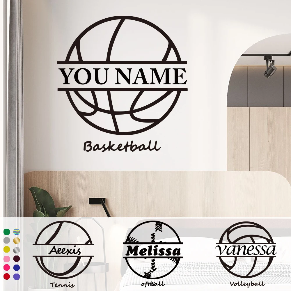 

1 pc cool 4 styles volleyball Personalized Text Wall Art Decal Wall Stickers Pvc Material For Baby's Rooms Creative Stickers