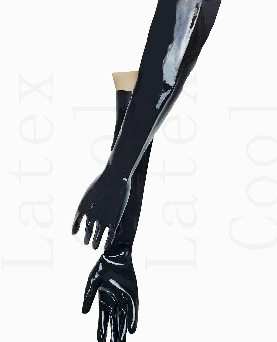 Compression elbow above the des gantsmoulés gloves rubber latex Party Masquerade