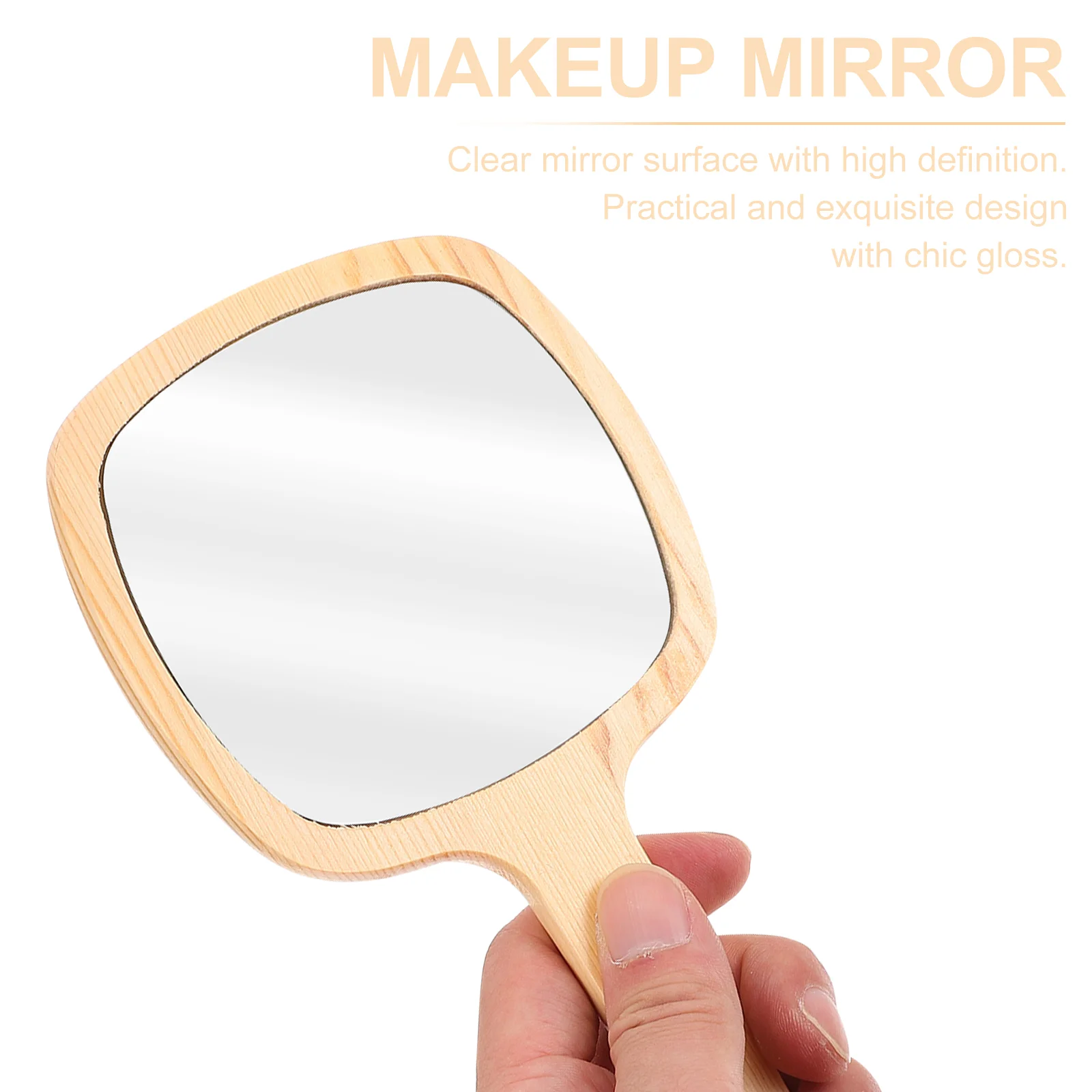 Travel Vanity Mirror แก้วไม้แต่งหน้าเครื่องมือแบบพกพา Handle Women Beauty มือถือ Miss