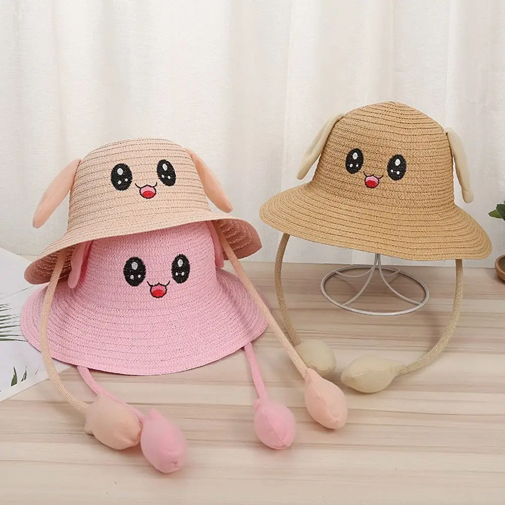 Sommer Kinder Strohhüte breite Krempe Sonnenhut Strand hut Outdoor Kinder Eimer Kappe Fischer hut