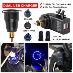 Motorcycle TYPE C Dual USB Charger Accessories For BMW F850GS F650GS R1250GS R1200GS R1200RT K1200GT F800GS Adv Hella DIN Socket