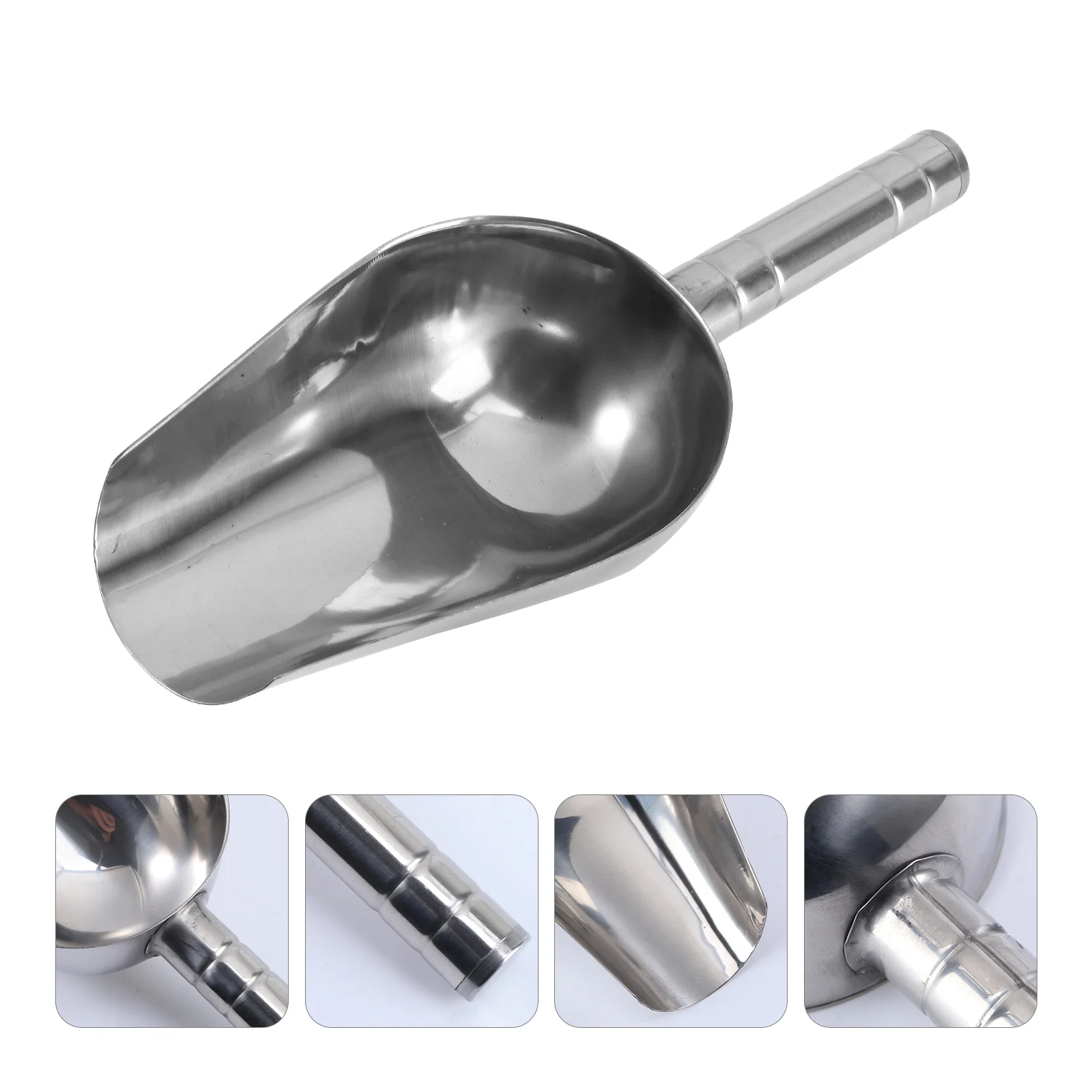 

Shot Measuring Cup Puppy Feeder Dog Food Scoop Metal Stainless Steel Silver Pet