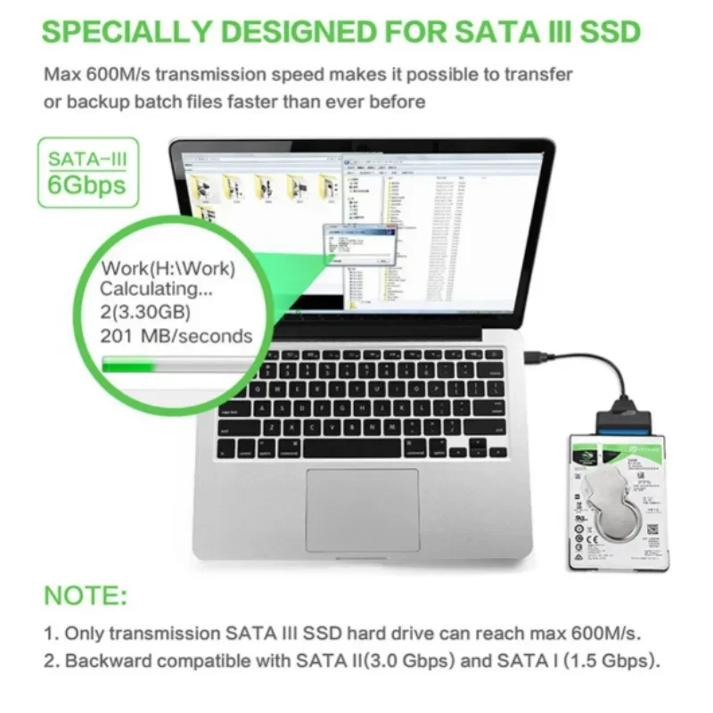 USB 3.0 2.0 SATA 3 Cable Sata To USB 3.0 Adapter Up To 6 Gbps Support 2.5 Inch External HDD SSD Hard Drive 22 Pin Sata III Cable