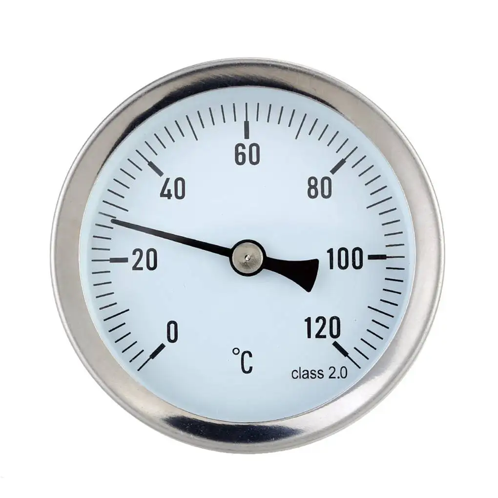 0-120 C Aluminum Hot Water Pipe Removable Pipe Temperature Hot Water Thermometer Practical 63mm Dial Temp Gauge for