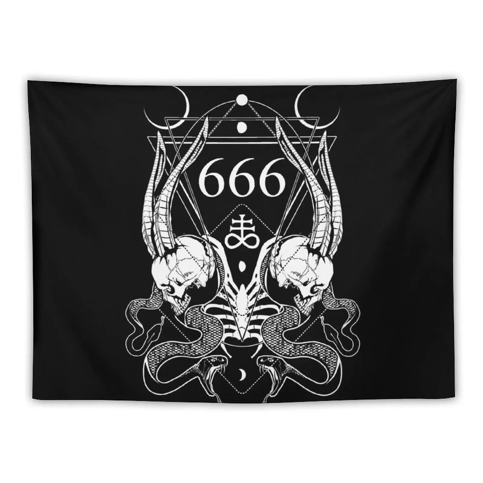 

666 with some skulls, serpents and Leviathan cross Tapestry Home Decorating Decorative Wall Murals Tapestry