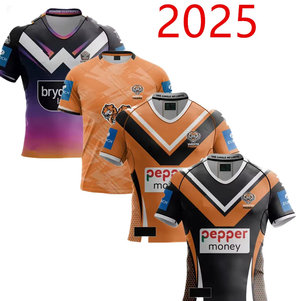 NEW 2025 wests tigers home away rugby jersey Australia WESTS TIGERS rugby shirt t-shirt S-5XL