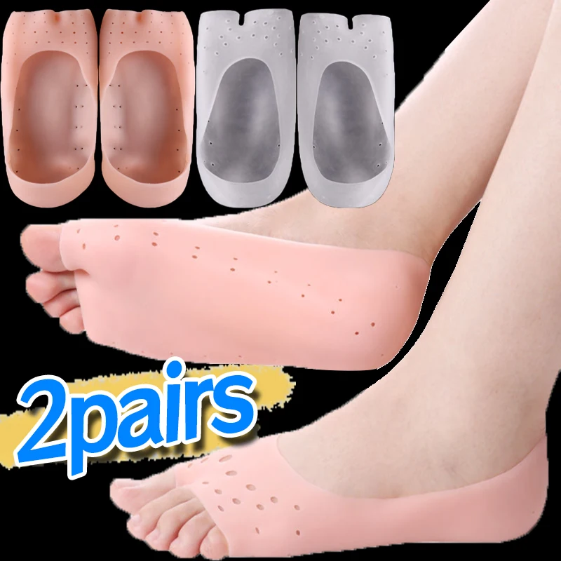 Almohadillas de silicona transpirables para dedos abiertos, Gel separador de dedos hidratante, alivio del dolor, almohadillas para el antepié, ampollas para callos, cuidado del maíz