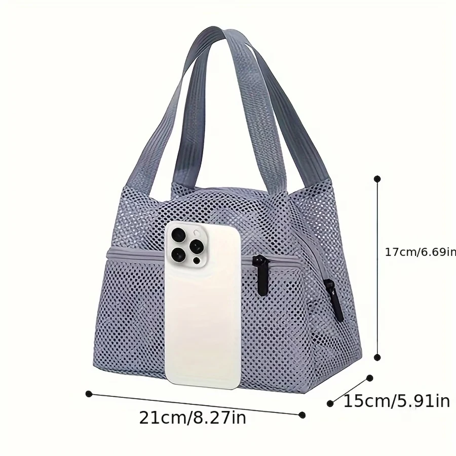 Fashionable Hand-Held Mom Bag, Large Capacity Beach Bag, Mesh Water-Draining Storage Bag, Portable Swimming Bag, Bathing and Toiletry Bag, Makeup Storage Bag, Multiple Colors Available