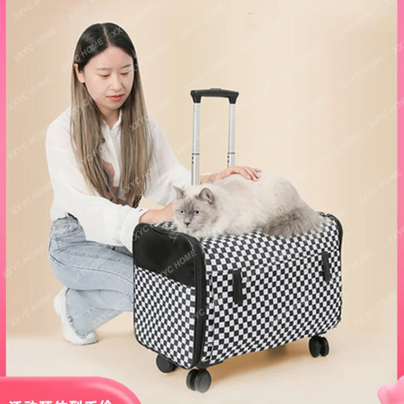 

Pet Trolley Bag Cat Bag Outing Dog Cage Cat Cage Luggage Trolley Bag Outing Cart