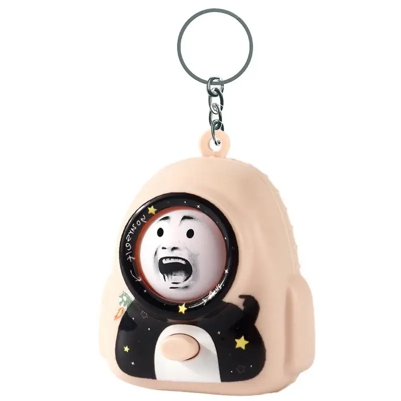 Face Changing Backpack Charm School Bag Shaped Cartoon Key Chain Trendy Funny Keyholder Bag Backpack Pendant Cartoon Key Ring