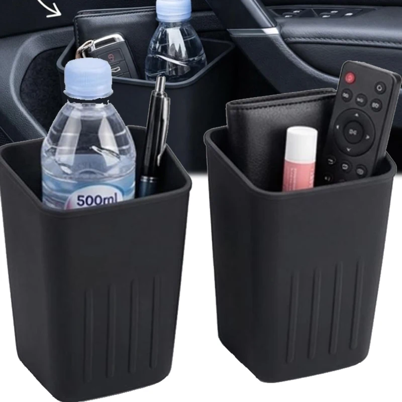 

Car Lockers Seats Garbage Cans Car Pockets Auto Storage Box Door TPE Trash Can Cell Phone for Keys Sunglasses Storage Racks