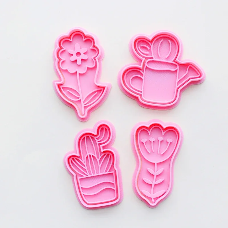 3D Cartoon Cactus Pattern Cookie Mold Wedding Party Flower Shaped Biscuit Cutter Fondant Icing Cookie Molds Cake Decorating Tool