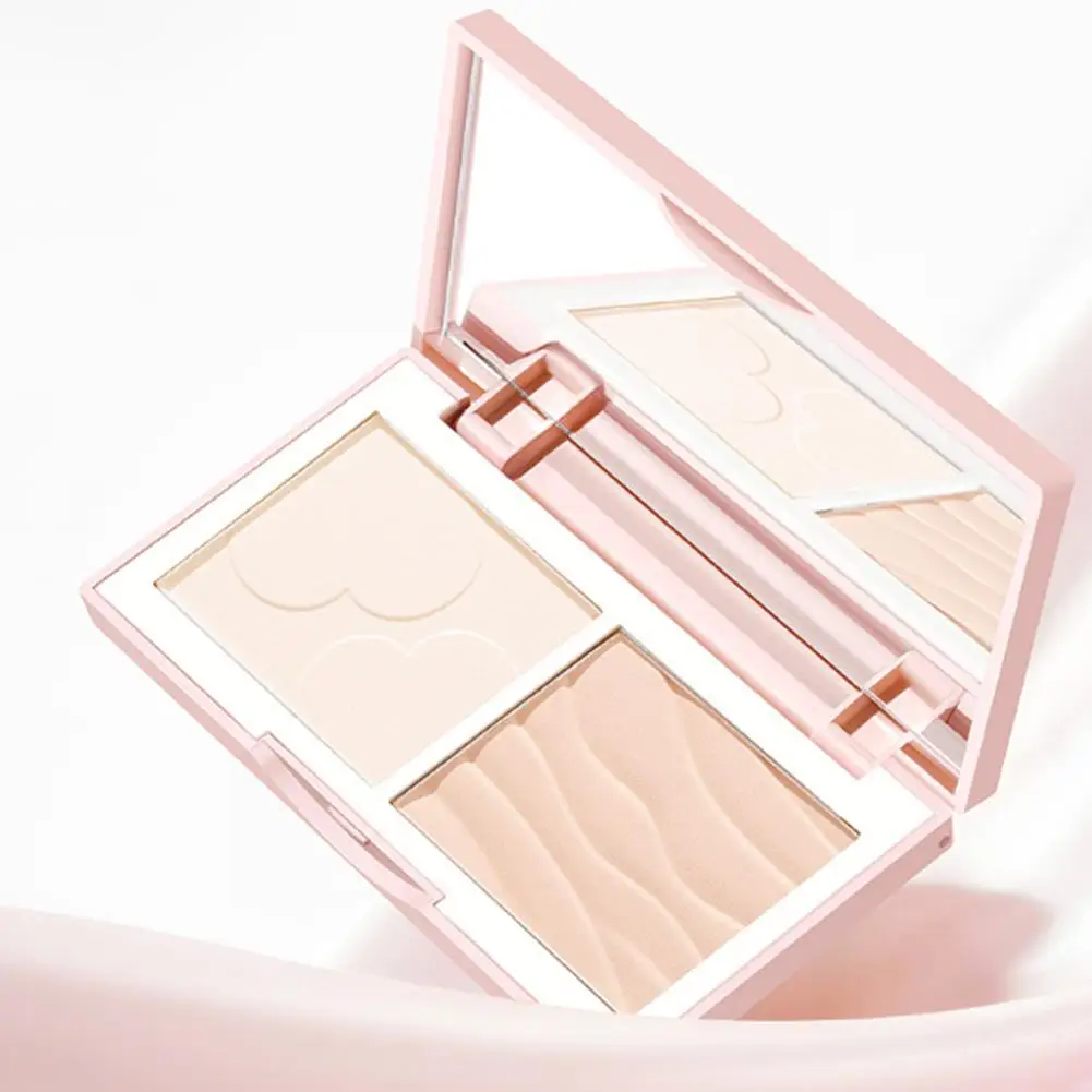 Poudre fixante mate multi-effets douce et naturelle sans poudre, à deux couleurs, longue tenue, effet brume, pour le maquillage, la dermabrasion