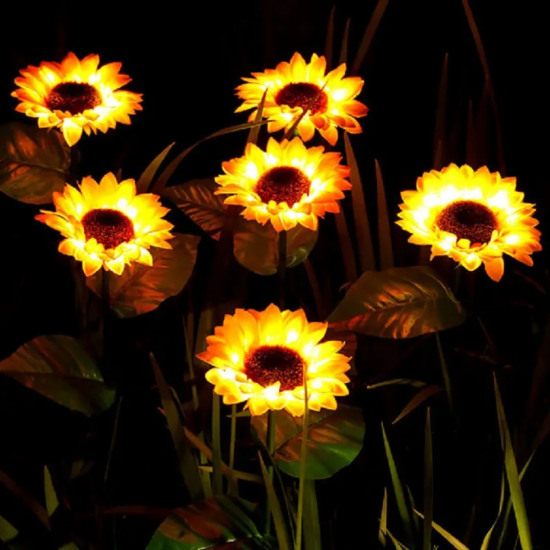 Solar Sunflower Outdoor Garden Lawn Light Ip65 Waterproof For Yard Yard Wedding Festive Decoration