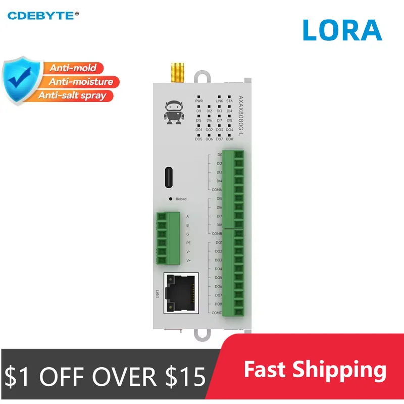 LoRa 400/900MHz Distributed Remote IO Module CDEBYTE M31-L Series Host/Expansion Module Support Modbus TCP RTU RJ45 RS485