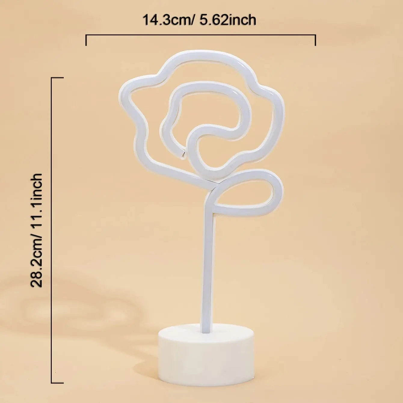 Chi-buy LED Neon Table Rose USB Powered Neon Signs Night Light 3D Wall Art Bedroom Living Room Decor Lamp Signs