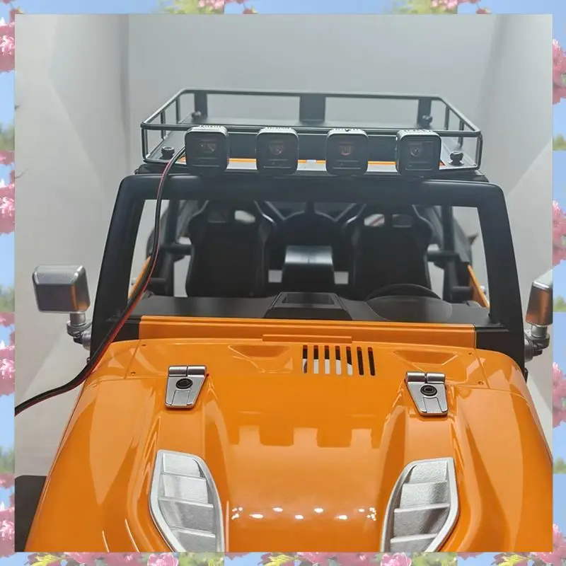 L81A 2025-RC 자동차 튜닝 업그레이드 부품 H12Y 1/12 시리즈 RC 자동차 용 금속 수하물 랙 라이트 키트 DIY 수리 수정 액세서리