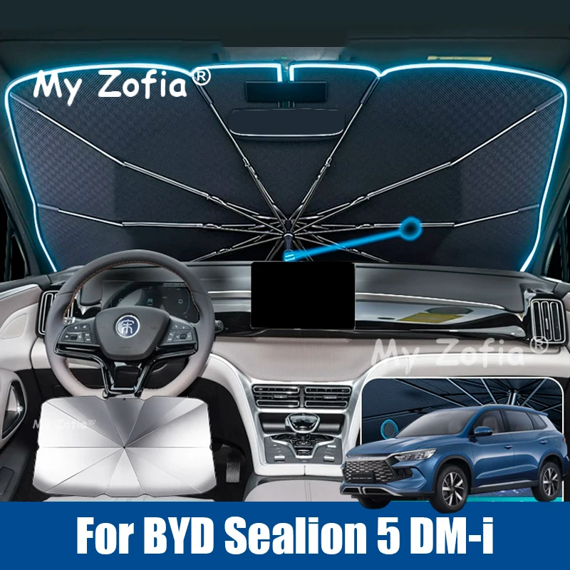 

For BYD Sealion 5 DMI 2025 2026 Car Windshield Sunshade Foldable Umbrella amry Front Heat Insulation Accessories