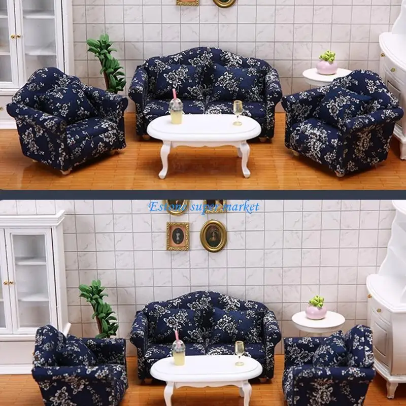 090B Mini Sofa Furniture-Miniature Baby Girls Dollhouse Couch iving Room Games