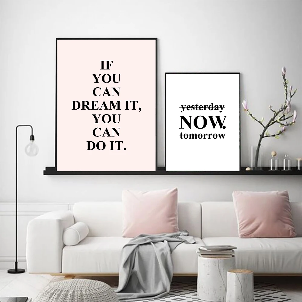Office Decor Wall Art Motivational Phrases Poster Inspirational Quotes Canvas Words Poster Canvas Print Painting Modern Pictures