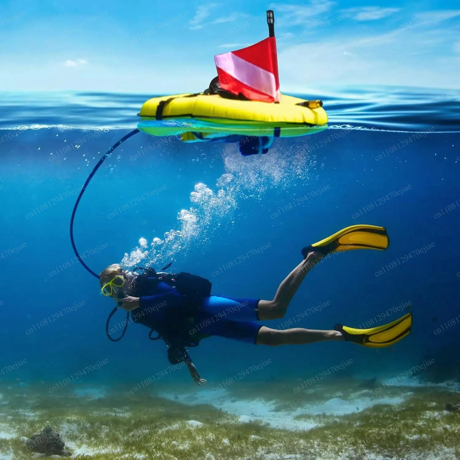 Q4 Scuba Diving Tank System 5-Hour Rechargeable Air Tank with 10m Hose & Breathing Regulator for Underwater Gear