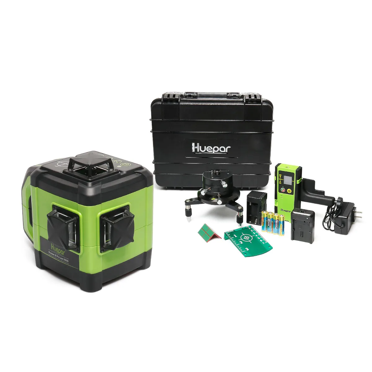 Huepar DT03CG 12 lijnen 3D laserwaterpas groene kruislijn 360 °   Verticale & horizontale zelfnivellerende laserwaterpas met dubbele hellingsfunctie - afbeelding 2