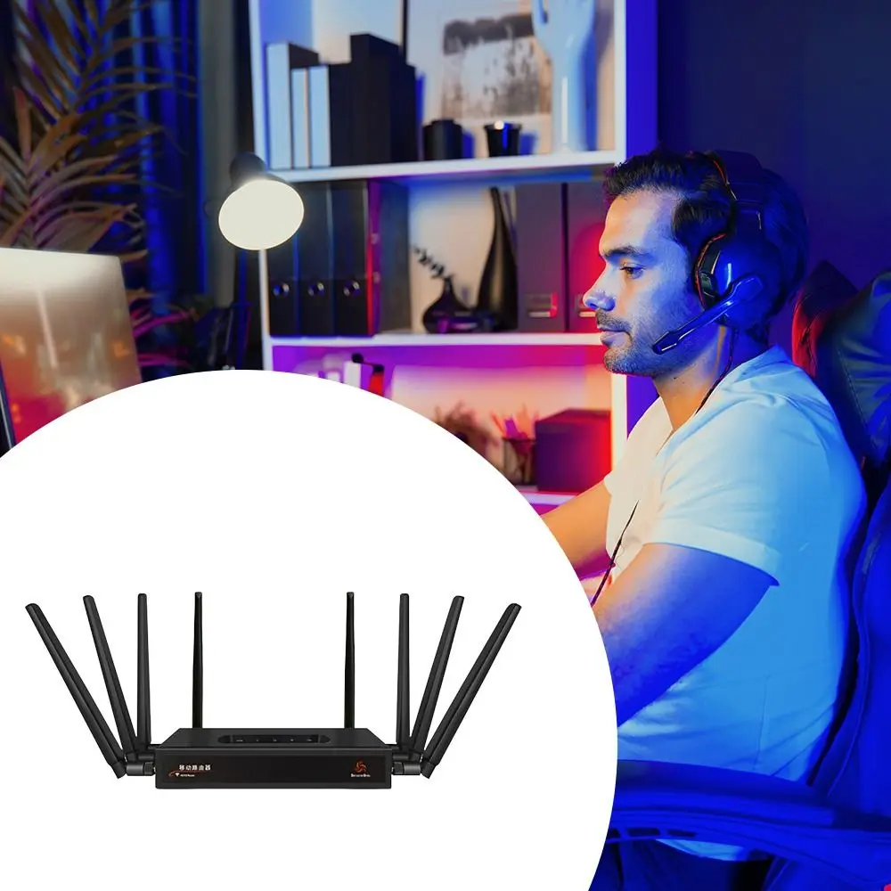 286Mbps 新型モデムSIMカード高速対応 無制限データ 4G 8本折りたたみアンテナ ホットスポット ワイヤレスルーター WiFi 6