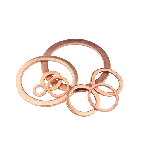 Imagen 2 del producto M3 M4 M5 M6 M8 M10 M12 M14 M16 M18 M20 M22 M24 M27 M30 barco latón rojo cobre aplastar arandela de sellado junta de anillo de sellado plano DIN7603