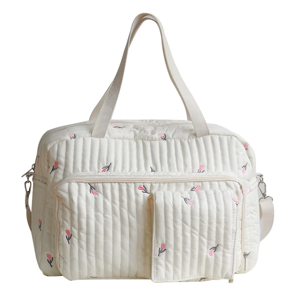 

Diaper Handbag Cute Bear Flower Pattern Mommy Bag Hand-Held Maternity Travel Diaper Tote for Mom