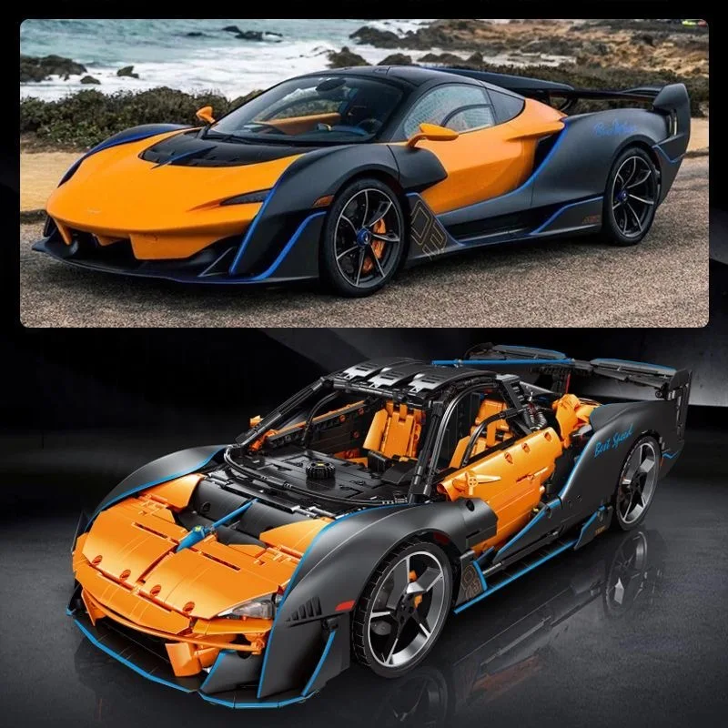 Juego de construcción de coches de carreras MOC P1, 1:8, 3862 Uds., Kits de ladrillos de construcción técnicos SABRE, juguetes para adultos y niños, regalos