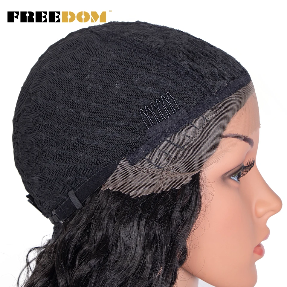 Liberdade-longa peruca sintética encaracolada dianteira do laço para mulheres negras, ombre, loira, gengibre, cosplay perucas, 30"