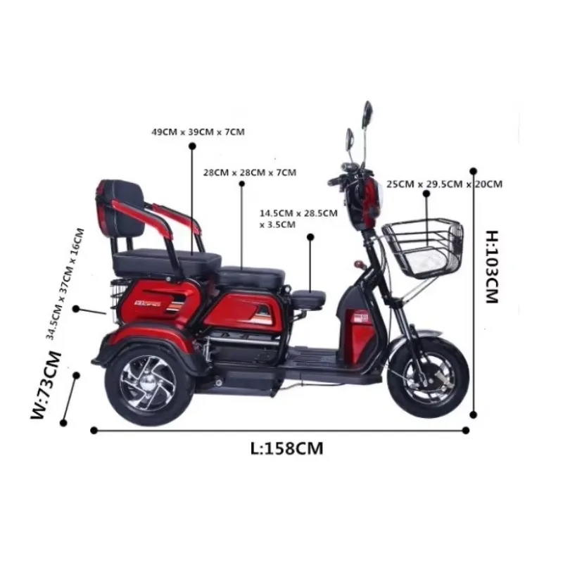 BF 2026 Yaoxunda New Model 3-Wheel Electric Passenger Tricycle From China 800W Power Open Body Type With EEC Certification