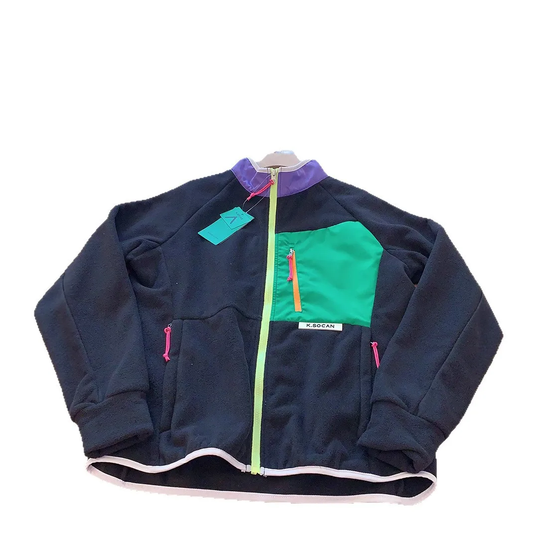 Fleece Jacket Woman Autumn Winter Warm Coats Men Clothing 2025 Contrast Sleeve Sweatshirt Coats Color Outdoor Jakcets Size S-XL