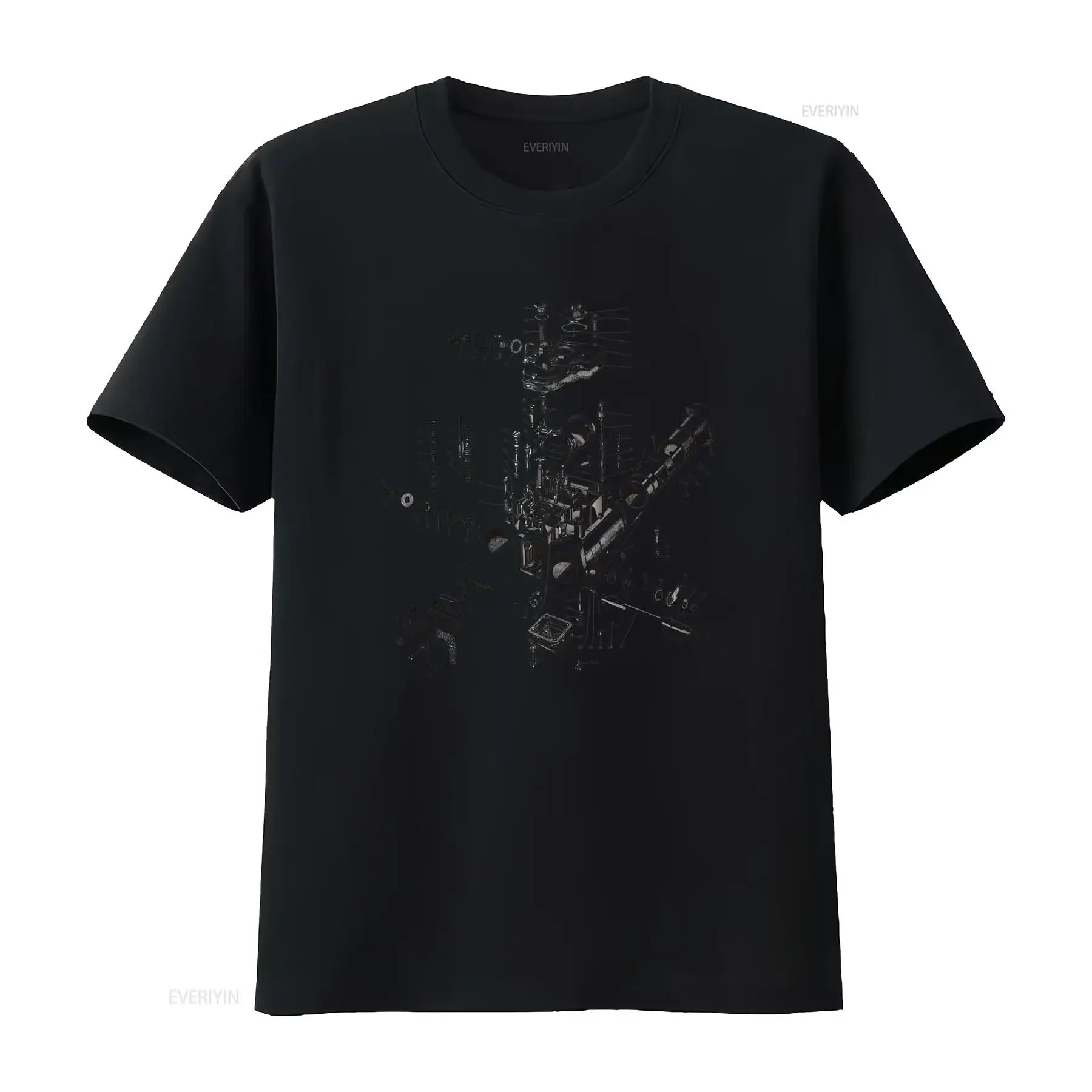 Camiseta de mecánico con vista explotada carburador Dcoe Cuello redondo casual tejido ligeramente elástico corte regular Casual