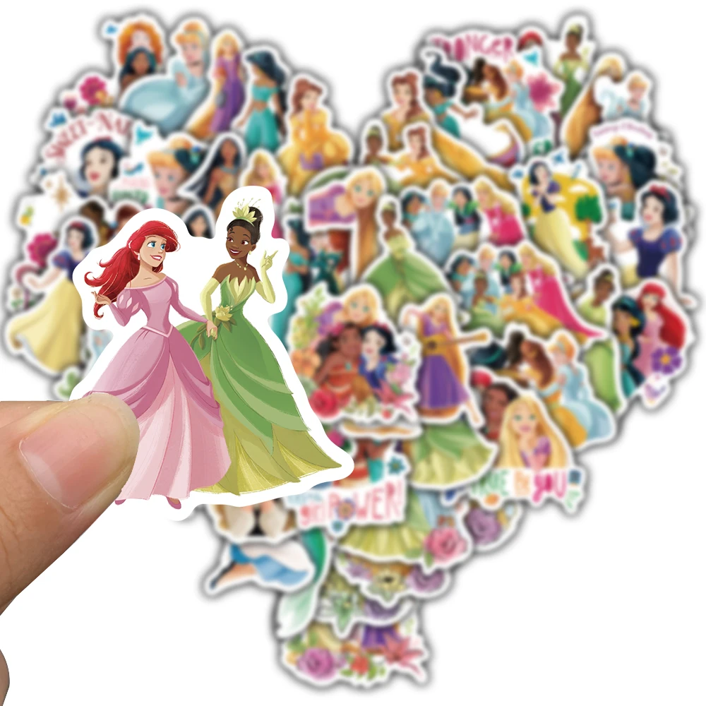 50 قطعة ملصق أميرات ديزني جرافيتي حقيبة الأمتعة سكرابوكينغ دراجة سكيت كمبيوتر محمول سيارة ملصقات بار مقاومة للماء