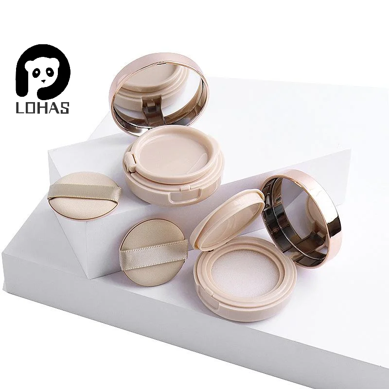1Pc Mini Lege Bladerdeegdoos Draagbare Spiegel voor BB Cream Cosmetische Make-up Case Container met Spons Luchtkussen Foundation DIY Box
