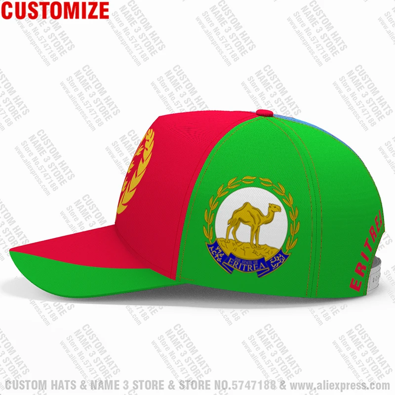 Eritrea Baseball Caps Free 3d Custom Made Name Team Logo Hat Eri Country Eritreans Travel Africa Nation Ertra Lion Flag Headgear