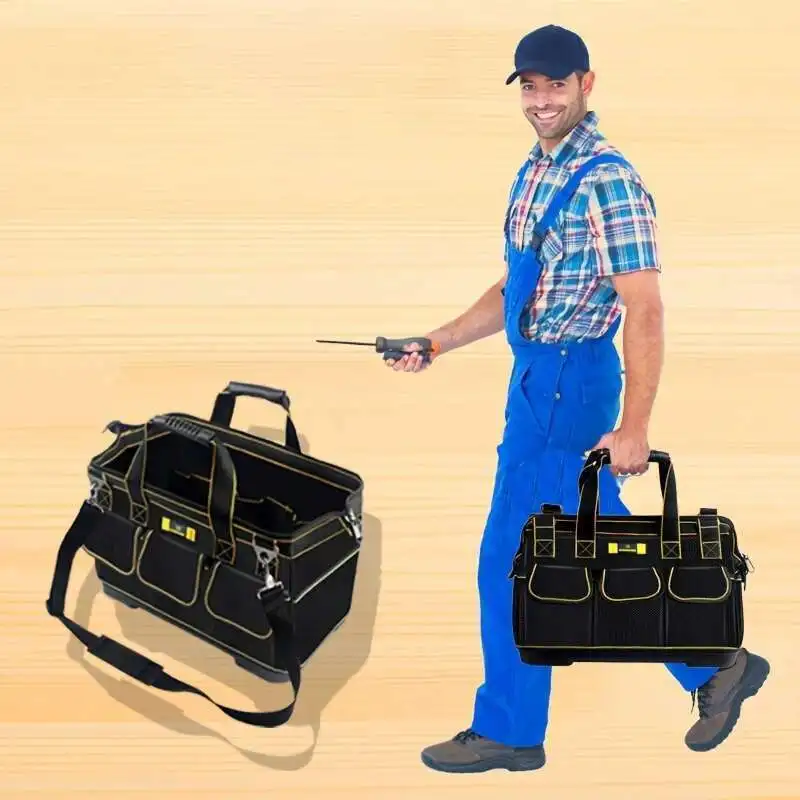 

1Pcs Heavy Duty Bag Organizer 14Inch Large Tool Box, Multi-Compartment Pocket Design, Adjustable Shoulder Strap, Zipper Closure