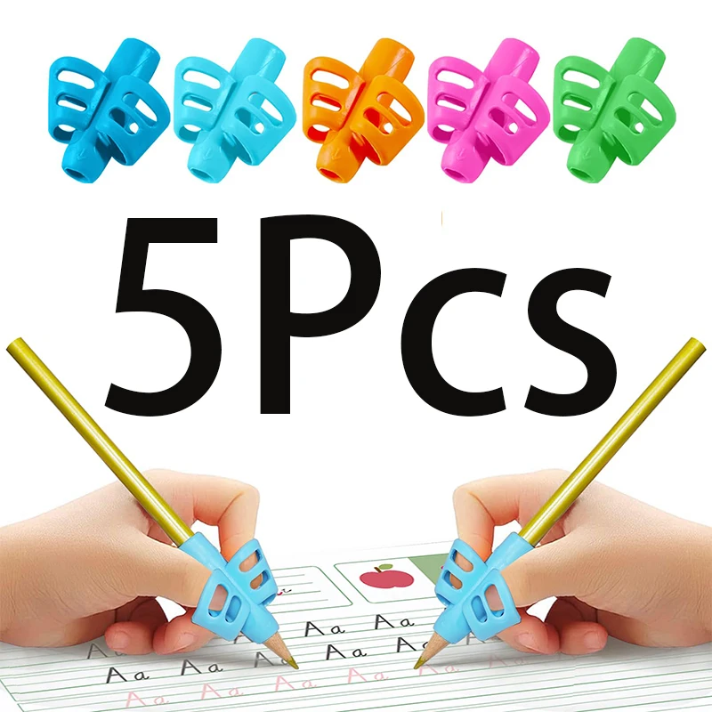 

5Pcs Children Writing Pencil Pen Holder Student Learning Practice Silicone Pen Grips Kid Handwriting Posture Correction