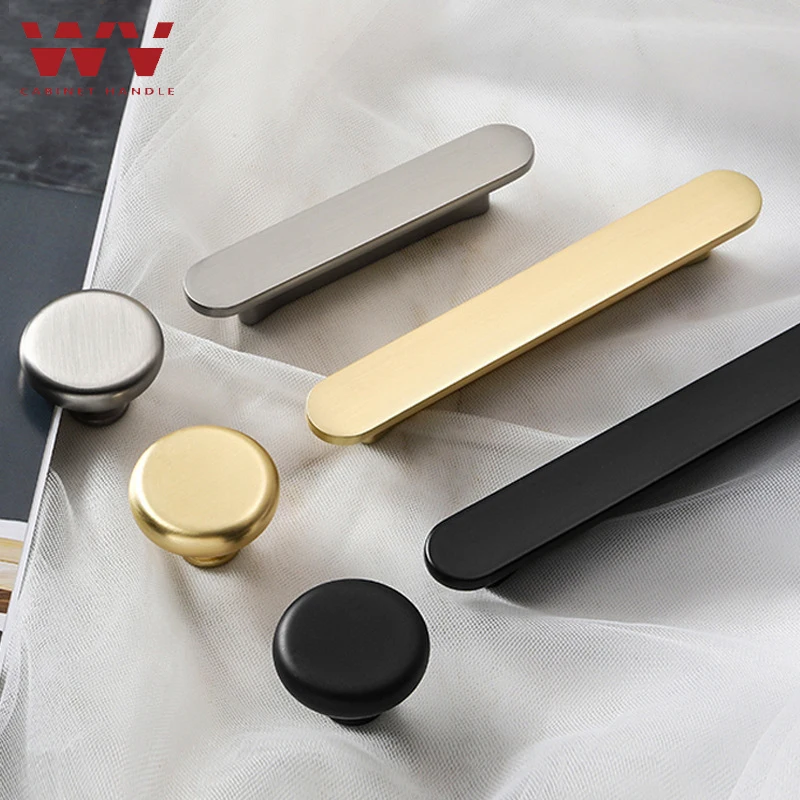 WV Black Kitchen Cabinet Storage Handles Gold Door Dressers Wardrobe Cabinet Drawer Knobs Closet Furniture Handle Hardware