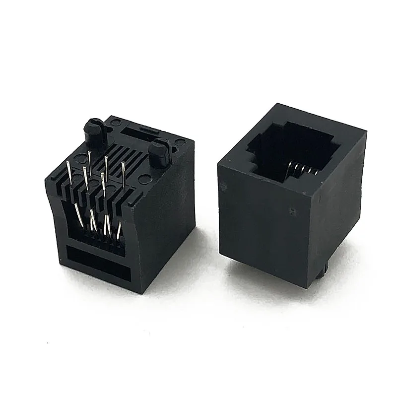 15PCS RJ12 Modular Jack 5222 Phone Socket RJ11 6P6C Female Hole Pcb Connector 6Pin 180 Degree Vertical DIP