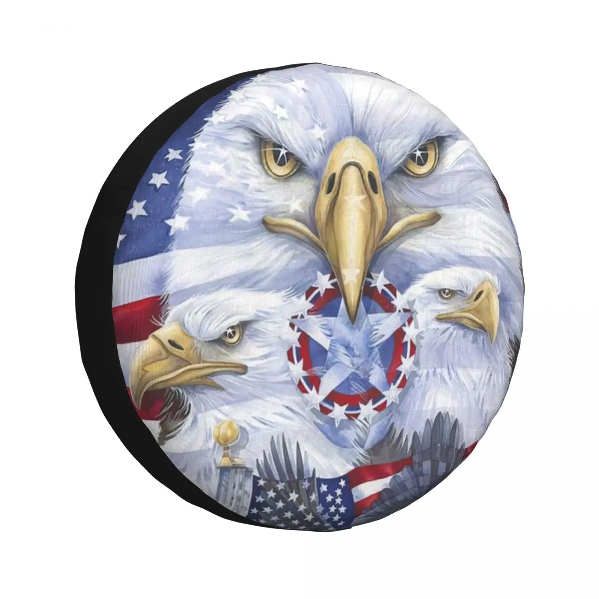 American Flag Eagle Tire Cover Wheel Protectors Weatherproof Universal for Jeep Trailer RV SUV Truck Camper Travel Trailer