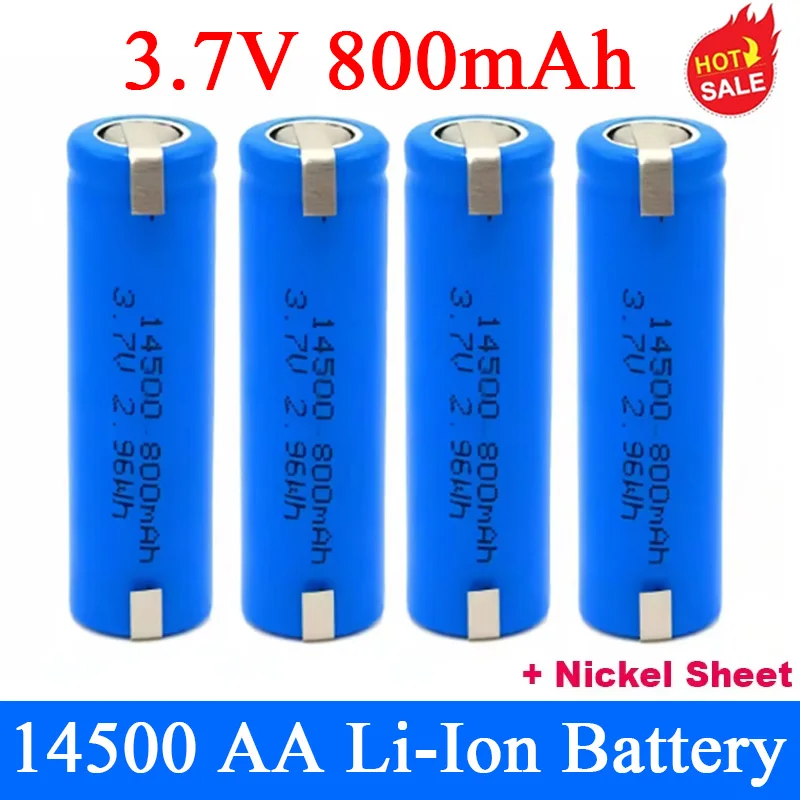 3.7V 800mAh 14500 Lipo Battery for JJRC C2 D828 RC Car Parts 14500  for RC Stunt Dump Car Battery Toys Accessories +nickel Sheet