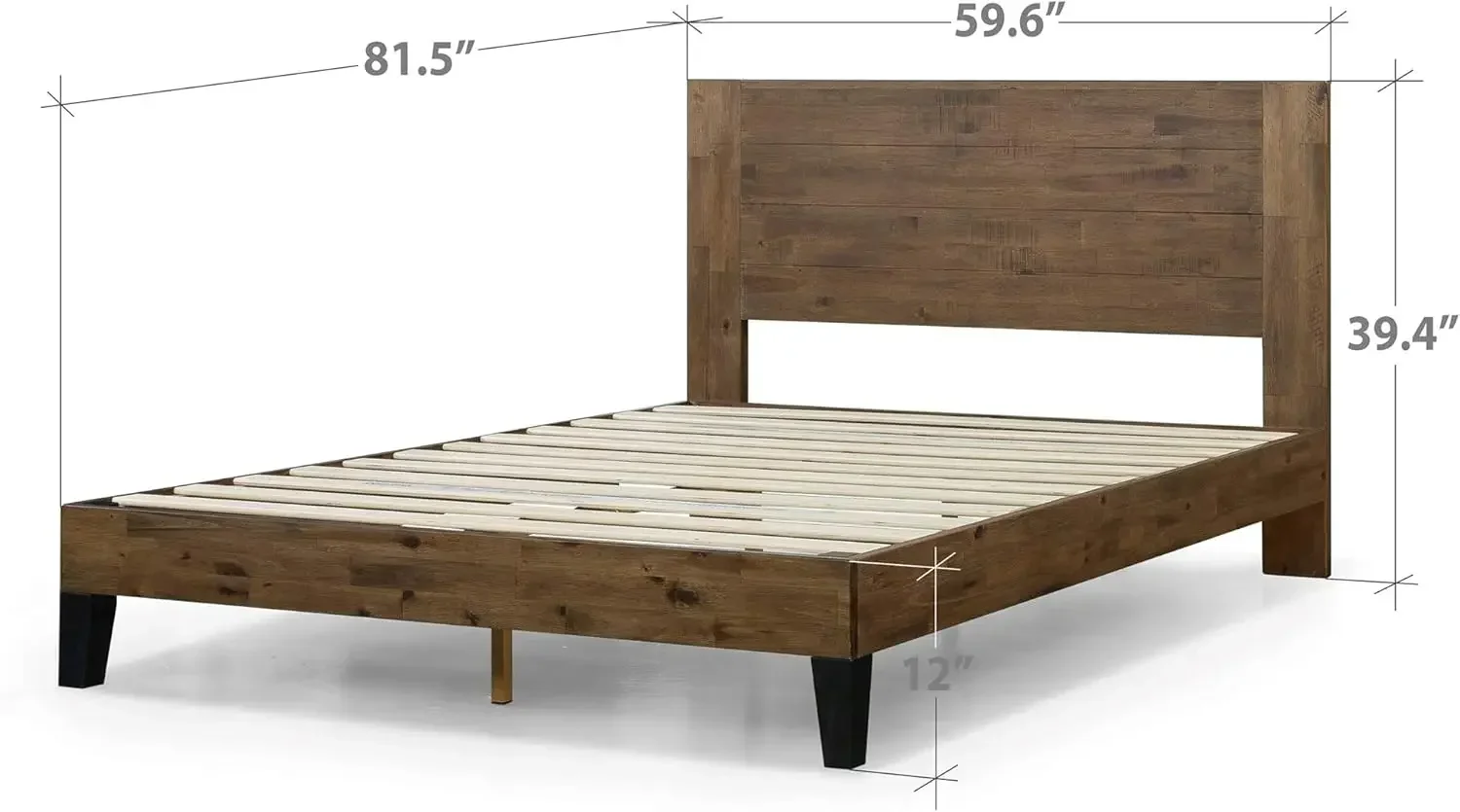 Tonja Wood Platform Bed Frame with Headboard, Mattress Foundation with Wood Slat Support, No Box Spring Needed, Easy Assembly